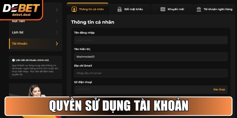 Quyền sử dụng tài khoản